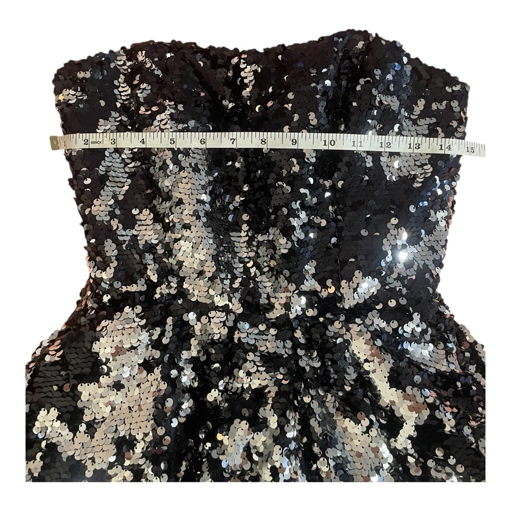 Mori Lee Black and Silver Sequin Dress - Picture 7 of 14